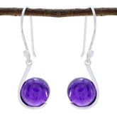Ángeles Purple Gemstone Dangle Earrings - Stylish Design Amethyst Purple Dangle