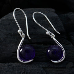 Ángeles Purple Gemstone Dangle Earrings - Stylish Design
