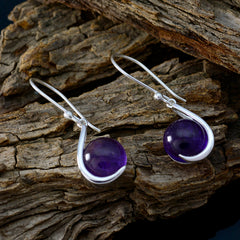 Ángeles Purple Gemstone Dangle Earrings - Stylish Design
