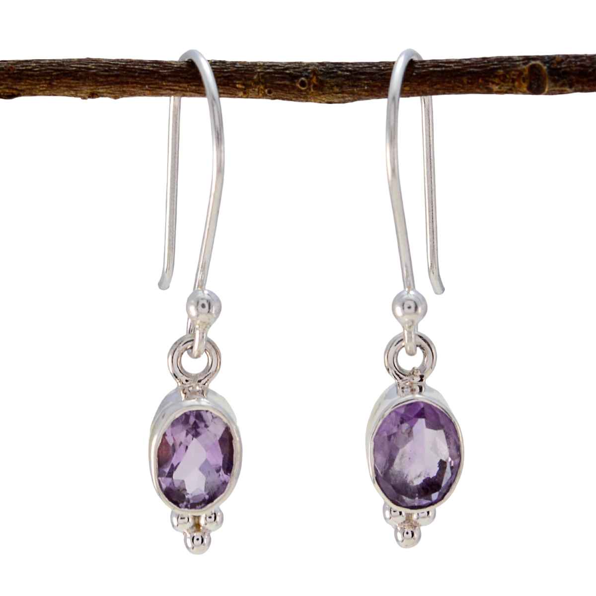 Chloe Purple Gemstone Dangle Earrings for Everyday Glam Amethyst Purple Dangle