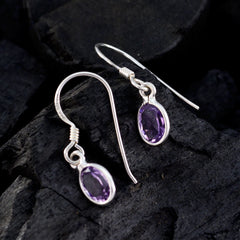 María Purple Gemstone Dangle Earrings for Everyday Glam