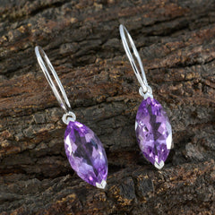 Mei Purple Gemstone Dangle Earrings for Everyday Glam