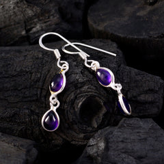Ha-eun Purple Gemstone Drop Earrings for Everyday Glam