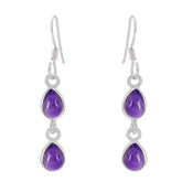 Ha-eun Purple Gemstone Drop Earrings for Everyday Glam Amethyst Purple Dangle