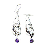 Genesis Purple Gemstone Earrings with Elegant Design Amethyst Purple Dangle