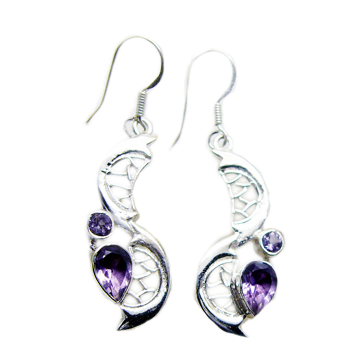 Yuna Purple Gemstone Earrings for Elegant Style Amethyst Purple Dangle