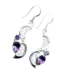 Yuna Purple Gemstone Earrings for Elegant Style