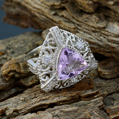 Clara Purple Gemstone Filigree Ring with Silver Detail