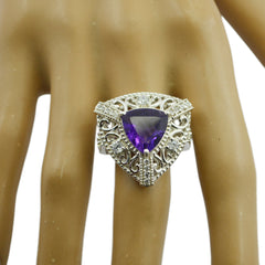 Clara Purple Gemstone Filigree Ring with Silver Detail