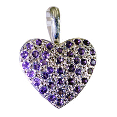 Angel Purple Gemstone Heart Pendant for Every Occasion Amethyst Purple Purple