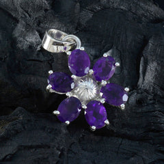 Isabelle Purple Gemstone Pendant - Stunning Flower Design