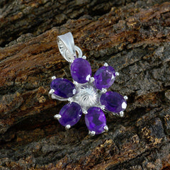 Isabelle Purple Gemstone Pendant - Stunning Flower Design
