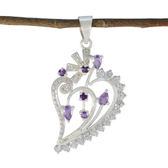 Amanda Purple Gemstone Pendant with Elegant Design Amethyst Purple Purple
