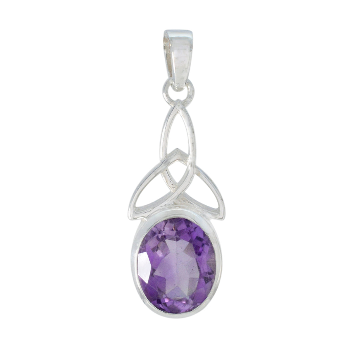 Rebeca Purple Gemstone Pendant in Sterling Silver Amethyst Purple Purple