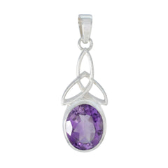Rebeca Purple Gemstone Pendant in Sterling Silver Amethyst Purple Purple