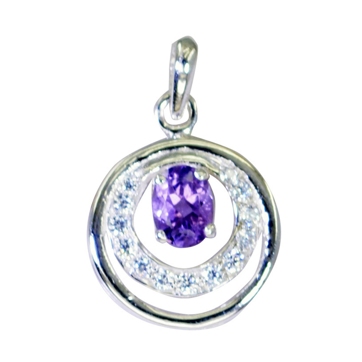 Meera Purple Gemstone Pendant with Elegant Design Amethyst Purple Purple