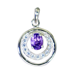 Meera Purple Gemstone Pendant with Elegant Design Amethyst Purple Purple