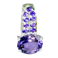 Tereza Purple Gemstone Pendant with Sparkling Accents