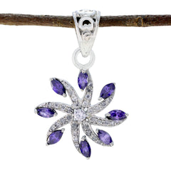 Emma Purple Gemstone Pendant with Unique Design Amethyst Purple Purple