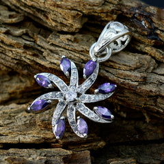 Emma Purple Gemstone Pendant with Unique Design