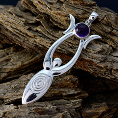 Claire Purple Gemstone Pendant - Elegant Silver Design