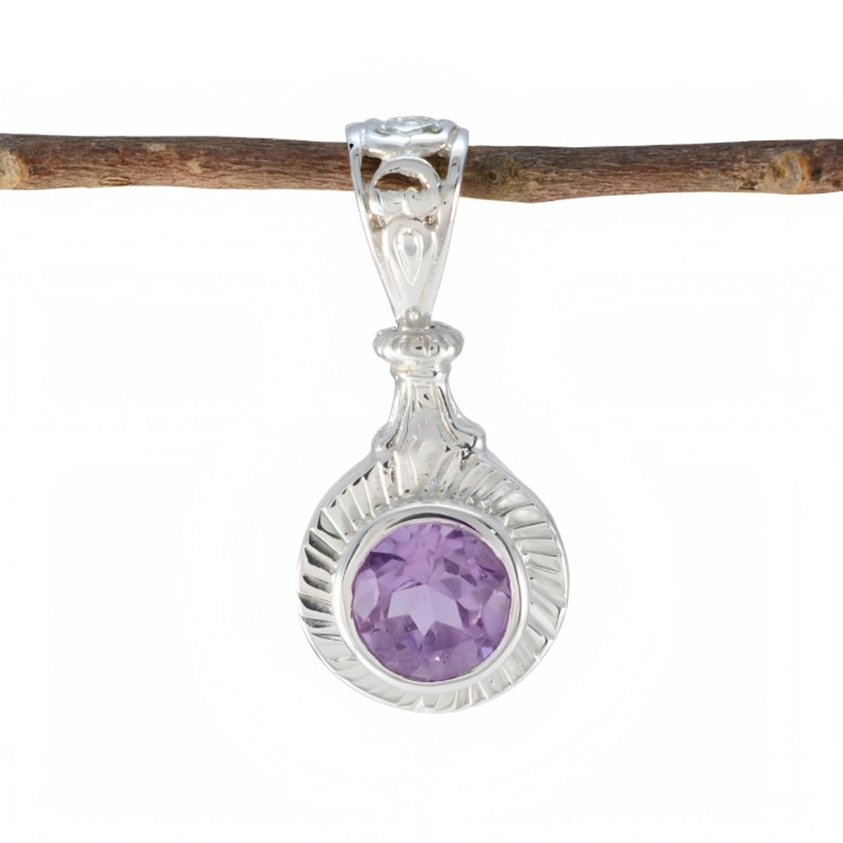 Sarah Purple Gemstone Pendant in Silver Design Amethyst Purple Purple