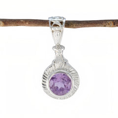 Sarah Purple Gemstone Pendant in Silver Design Amethyst Purple Purple