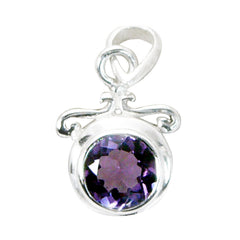 Isabella Purple Gemstone Pendant - Elegant Silver Design Amethyst Purple Purple