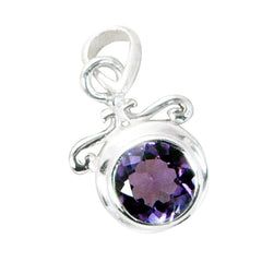 Isabella Purple Gemstone Pendant - Elegant Silver Design