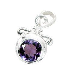 Isabella Purple Gemstone Pendant - Elegant Silver Design