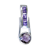 Autumn Purple Gemstone Pendant in Silver Setting Amethyst Purple Purple
