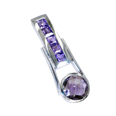 Autumn Purple Gemstone Pendant in Silver Setting