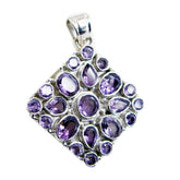 Tereza Purple Gemstone Pendant with Sterling Silver Amethyst Purple Purple