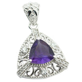 Priya Purple Gemstone Pendant with Elegant Design Amethyst Purple Purple