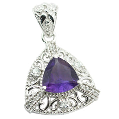 Priya Purple Gemstone Pendant with Elegant Design Amethyst Purple Purple