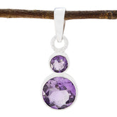Lily Purple Gemstone Pendant in Silver Design Amethyst Purple Purple