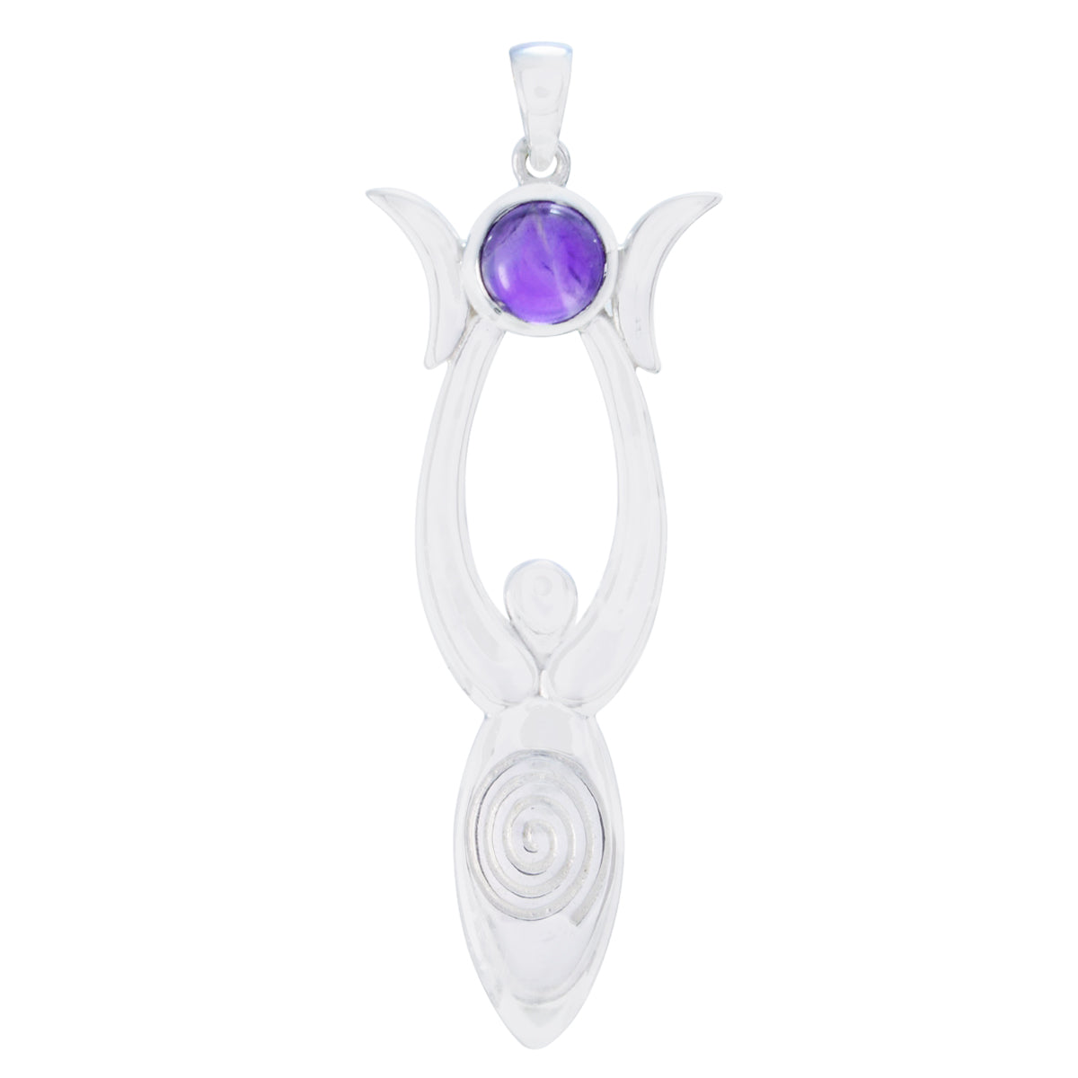 Claire Purple Gemstone Pendant - Elegant Silver Design Amethyst Purple Purple