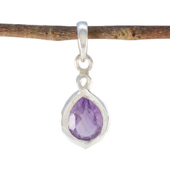 Hye-jin Purple Gemstone Pendant - Stylish Everyday Accessory Amethyst Purple Purple