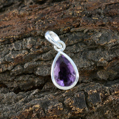 Clara Purple Gemstone Pendant in Silver Setting