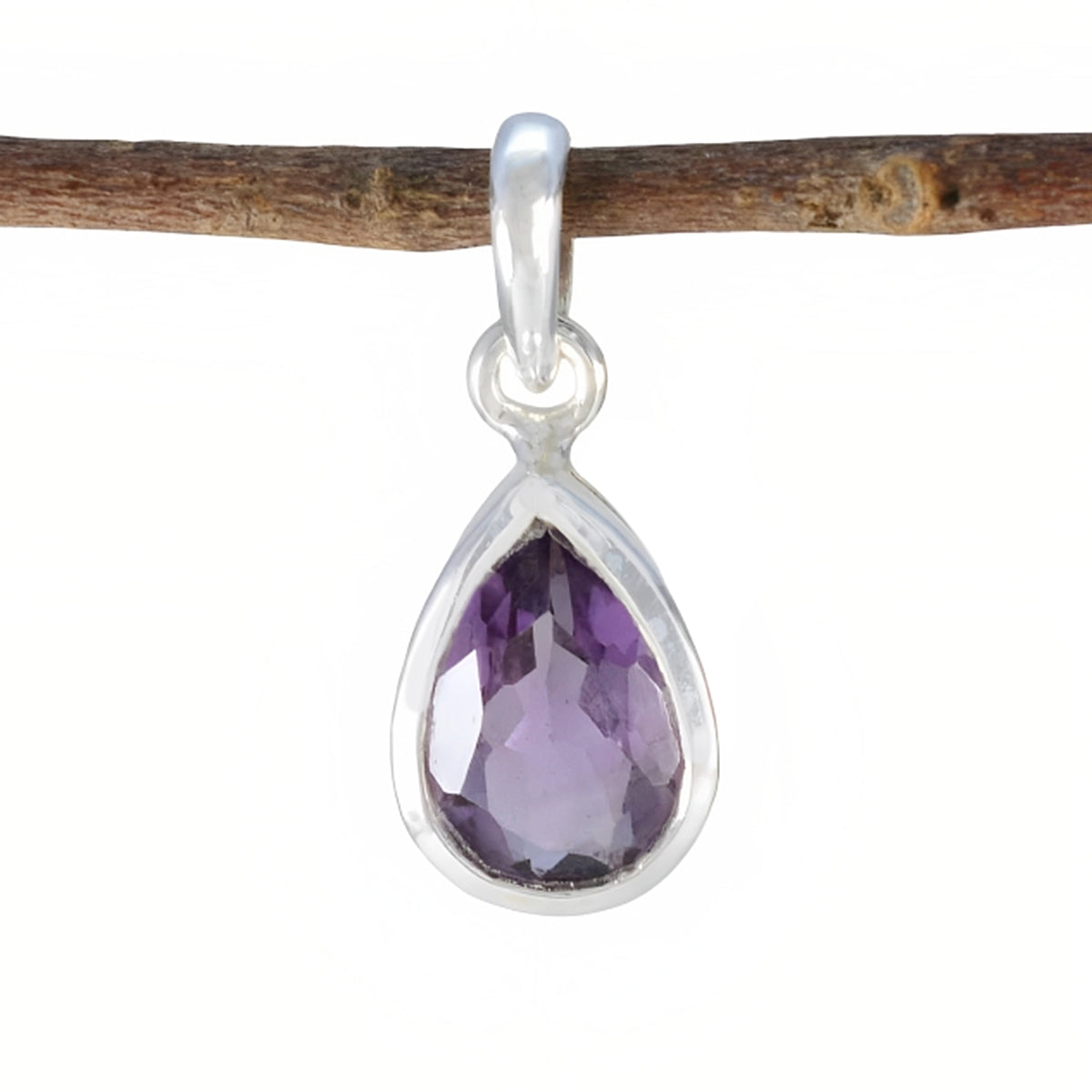 Clara Purple Gemstone Pendant in Silver Setting Amethyst Purple Purple