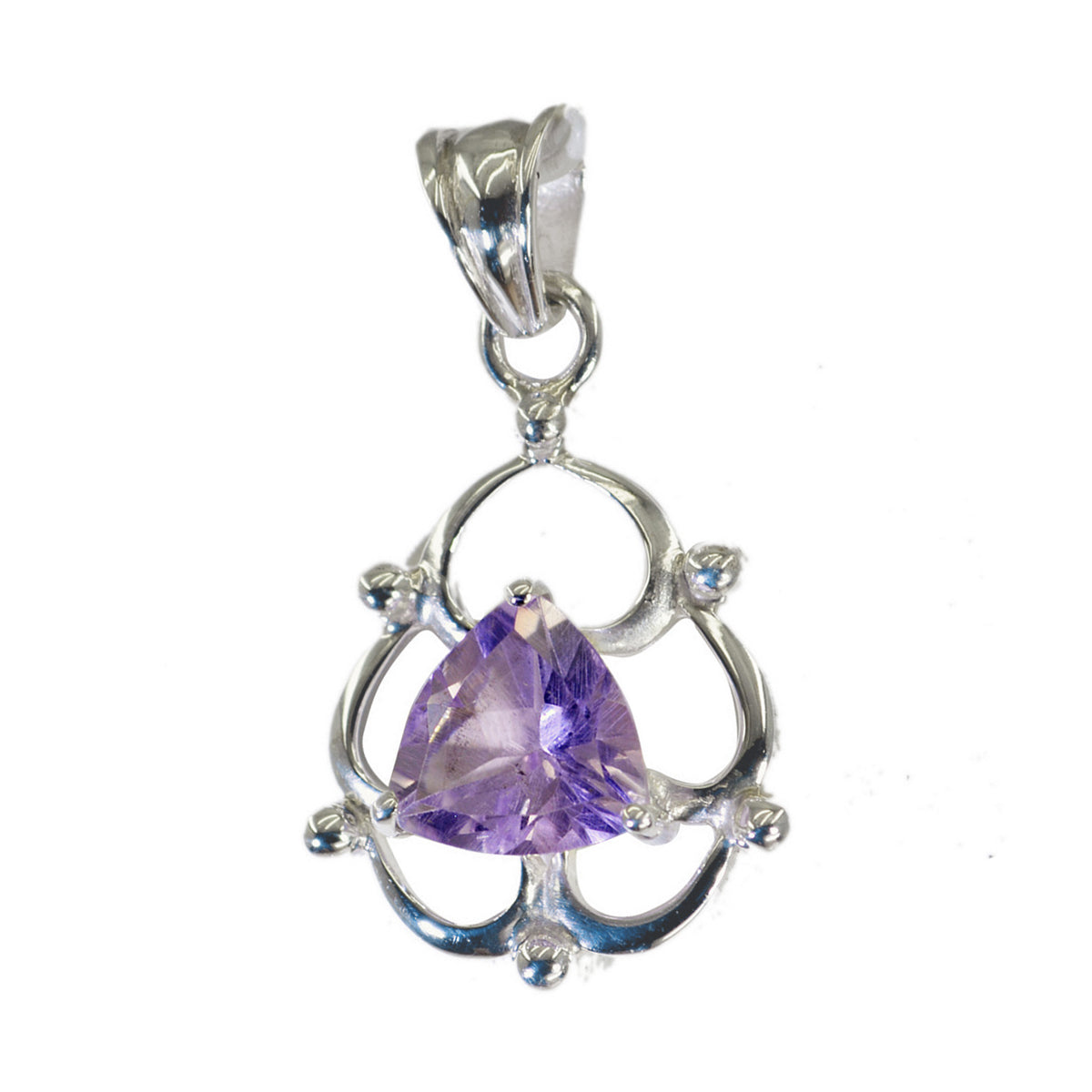 Ivana Purple Gemstone Pendant in Silver Design Amethyst Purple Purple