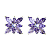 Lorena Purple Gemstone Stud Earrings for Everyday Glam Amethyst Purple Stud