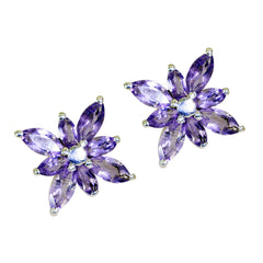Lorena Purple Gemstone Stud Earrings for Everyday Glam