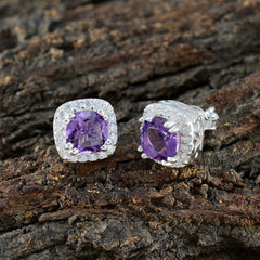 Rebeca Purple Gemstone Stud Earrings for Everyday Glam