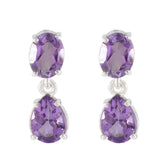 Teresa Purple Gemstone Stud Earrings for Everyday Glam Amethyst Purple Stud