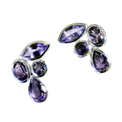 Elena Purple Gemstone Stud Earrings for Every Occasion
