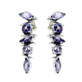 Amanda Purple Gemstone Stud Earrings for Everyday Glam Amethyst Purple Stud