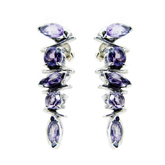 Amanda Purple Gemstone Stud Earrings for Everyday Glam Amethyst Purple Stud