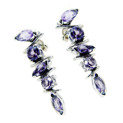 Amanda Purple Gemstone Stud Earrings for Everyday Glam