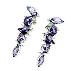 Amanda Purple Gemstone Stud Earrings for Everyday Glam